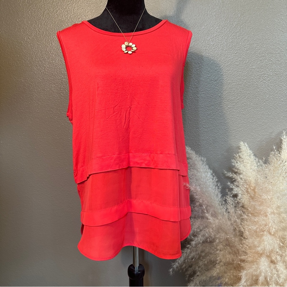 MICHAEL Michael Kors Red Layered Sleeveless Tank